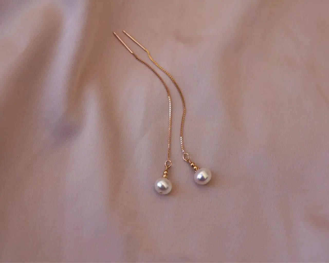 5-6mm Natural Pearl Earrings 14K Gold Wrap — feature 8