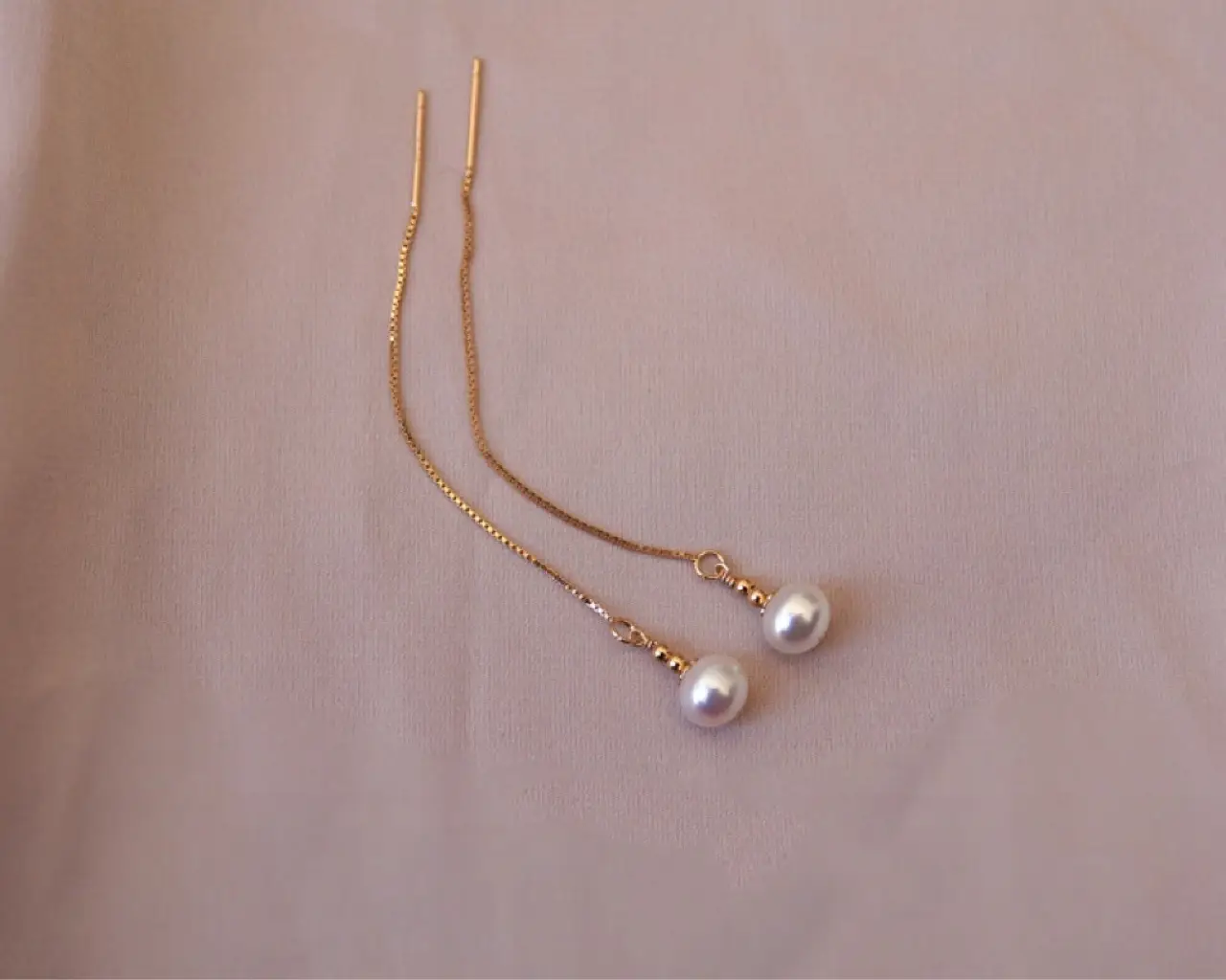 5-6mm Natural Pearl Earrings 14K Gold Wrap — feature 9