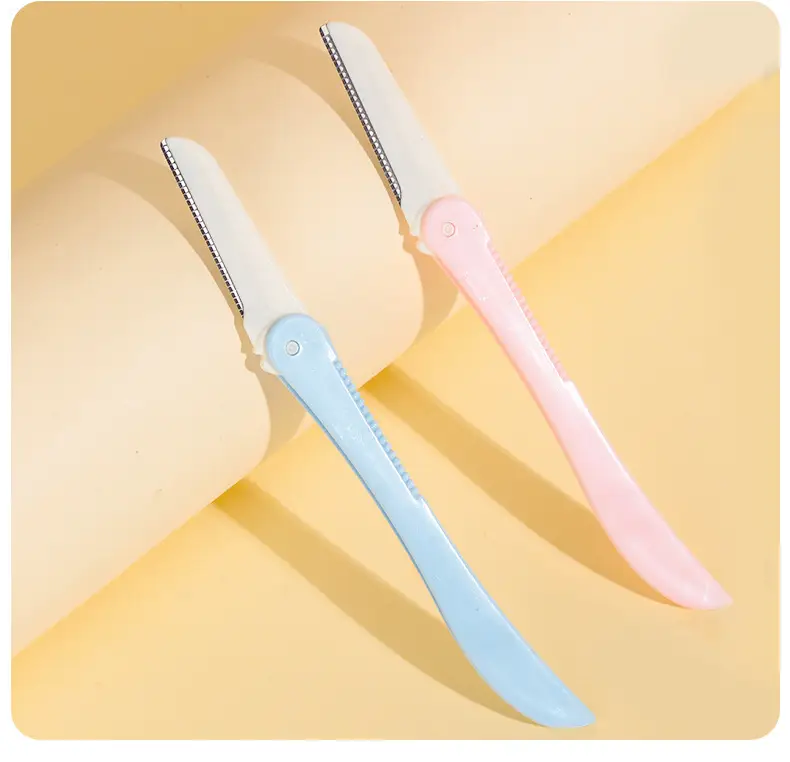 Lamera Single Eyebrow Trimming Knife Pink Blue Sharp Blade — feature 10