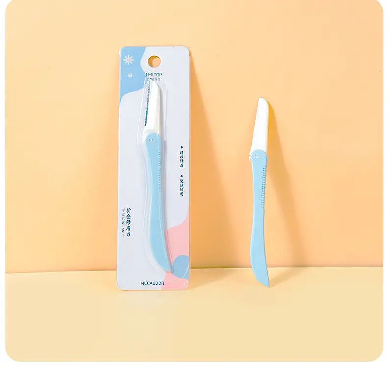 Lamera Single Eyebrow Trimming Knife Pink Blue Sharp Blade — feature 9