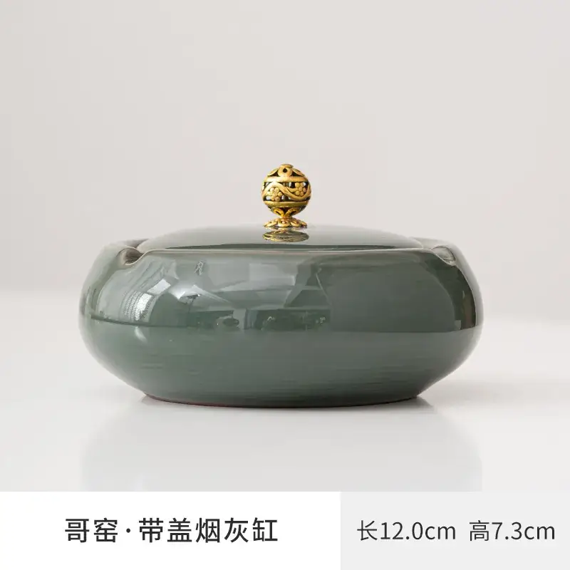 Black Ceramic Ashtray for Home Living Room
