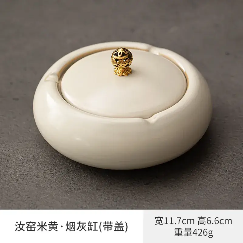 Black Ceramic Ashtray for Home Living Room