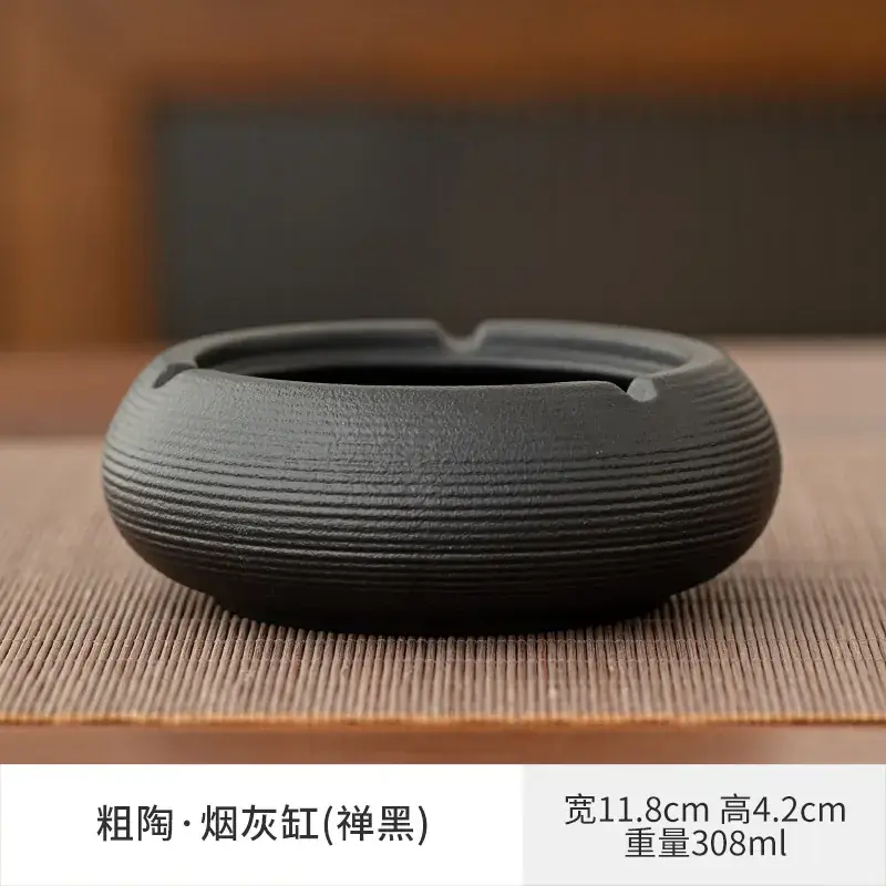 Black Ceramic Ashtray for Home Living Room