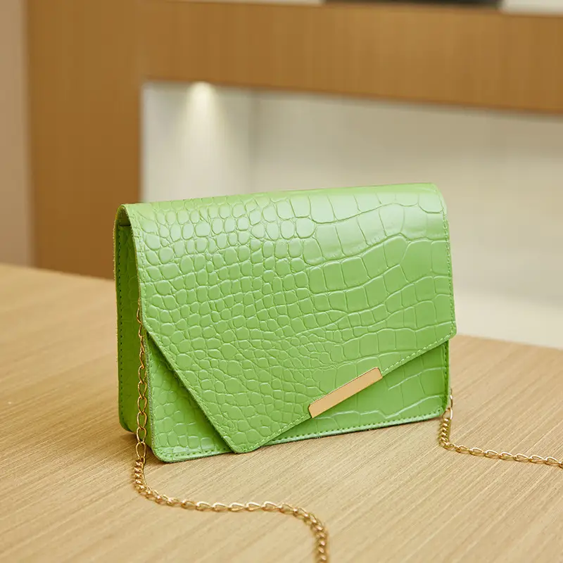 Black Croc Texture Women's Crossbody Bag 2022 - Image 3