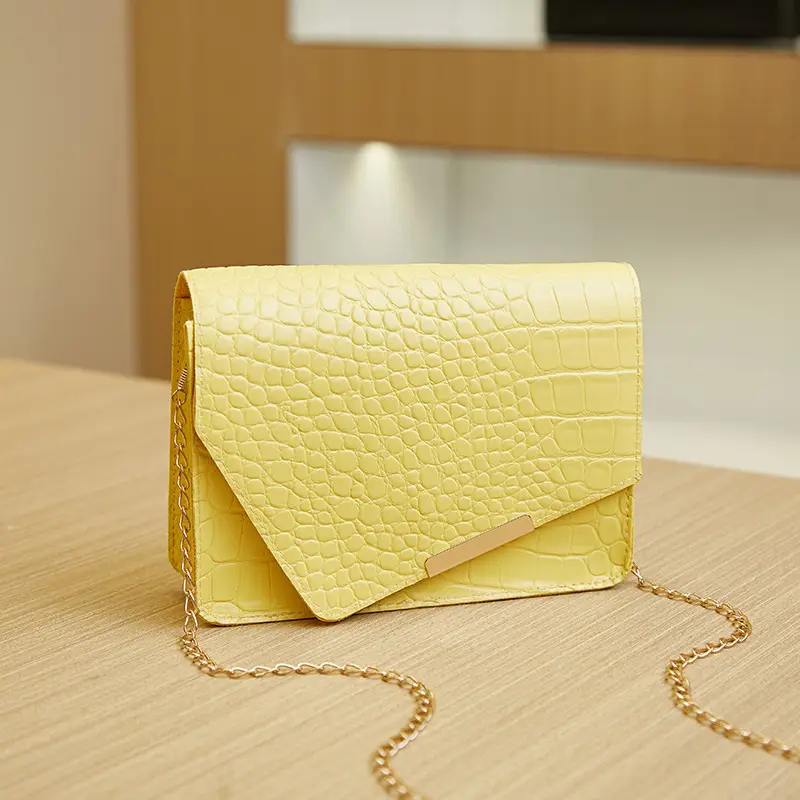 Black Croc Texture Women's Crossbody Bag 2022 - Image 5