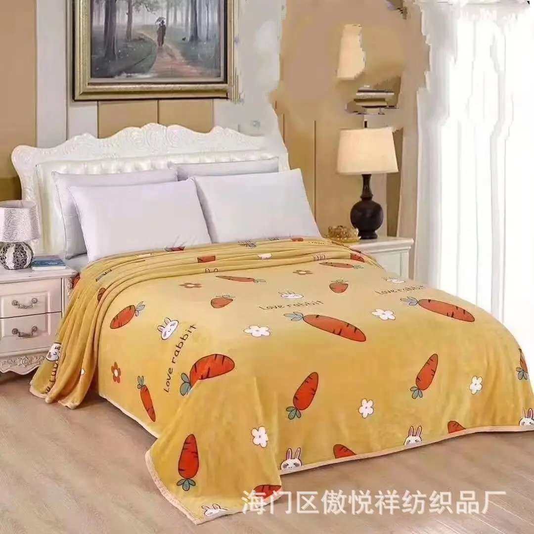Coral Floral Fleece Blanket Gift Boxed Thickened - Image 23
