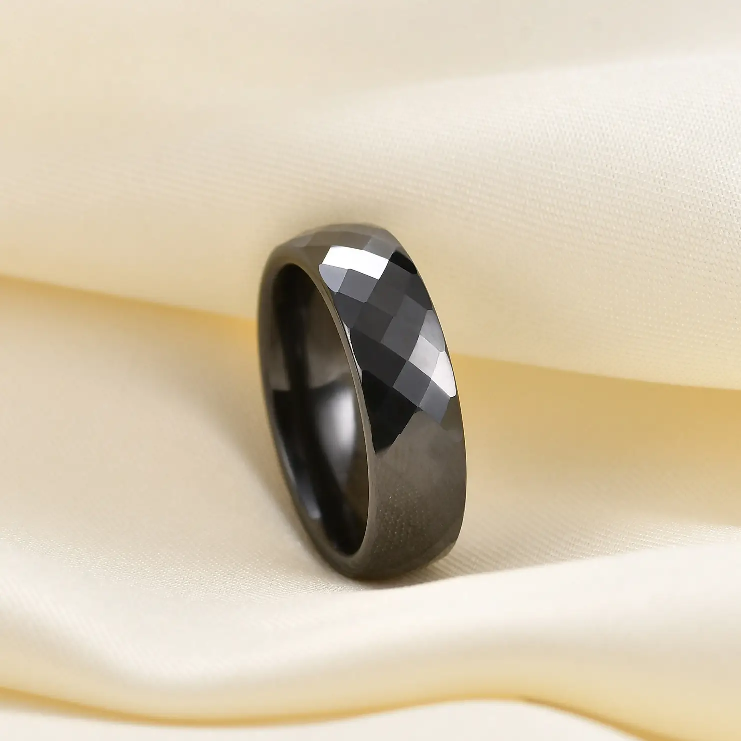 Ceramic Couple Ring Black White 6mm European American Fashion - Image 5