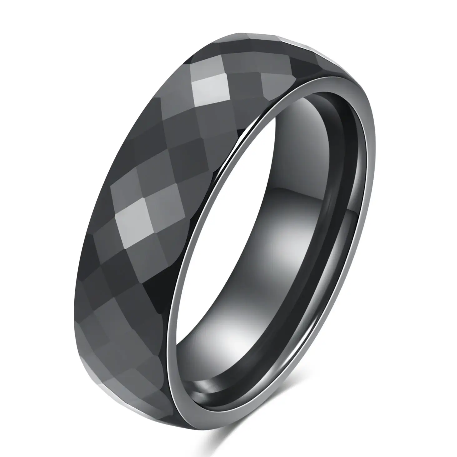 Ceramic Couple Ring Black White 6mm European American Fashion - Image 2