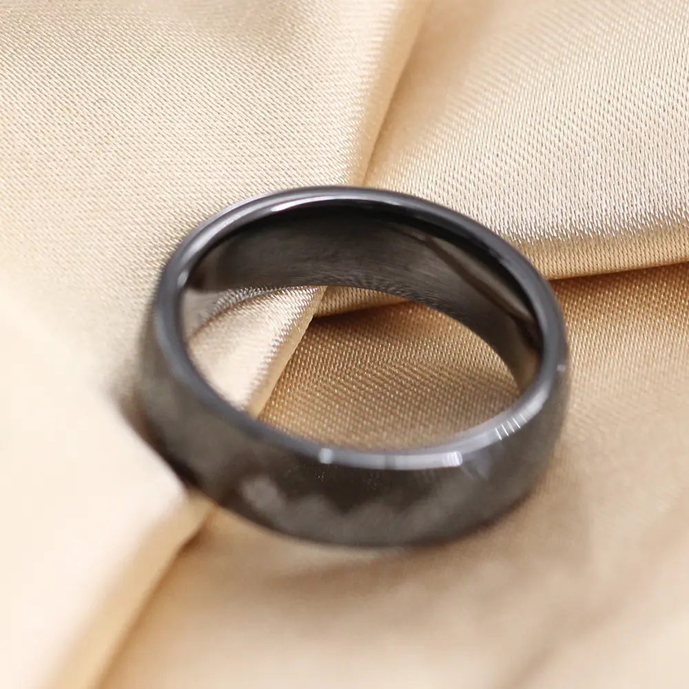 Ceramic Couple Ring Black White 6mm European American Fashion — feature 6