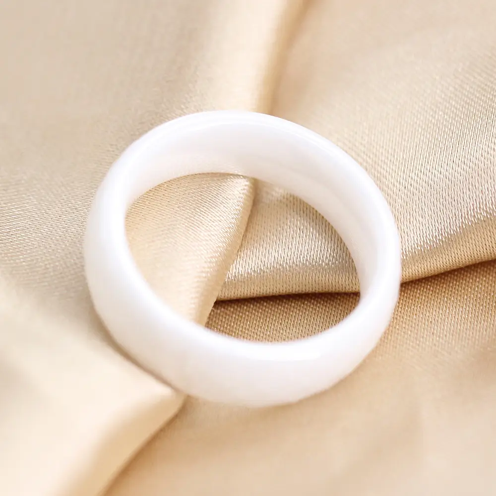 Ceramic Couple Ring Black White 6mm European American Fashion — feature 7
