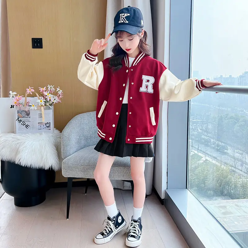 Autumn Winter Boys Girls Western Jacket Baseball Suit