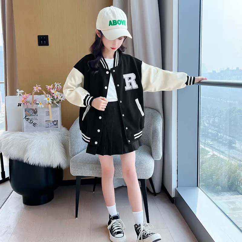 Autumn Winter Boys Girls Western Jacket Baseball Suit