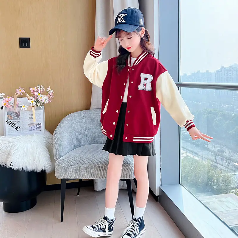 Autumn Winter Boys Girls Western Jacket Baseball Suit