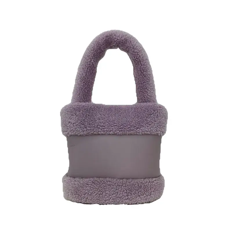 New Vegetable Basket Mao Women's Bag Fur One Autumn and Winter Bucket Bag Fashion Retro Plush Bag Handbag