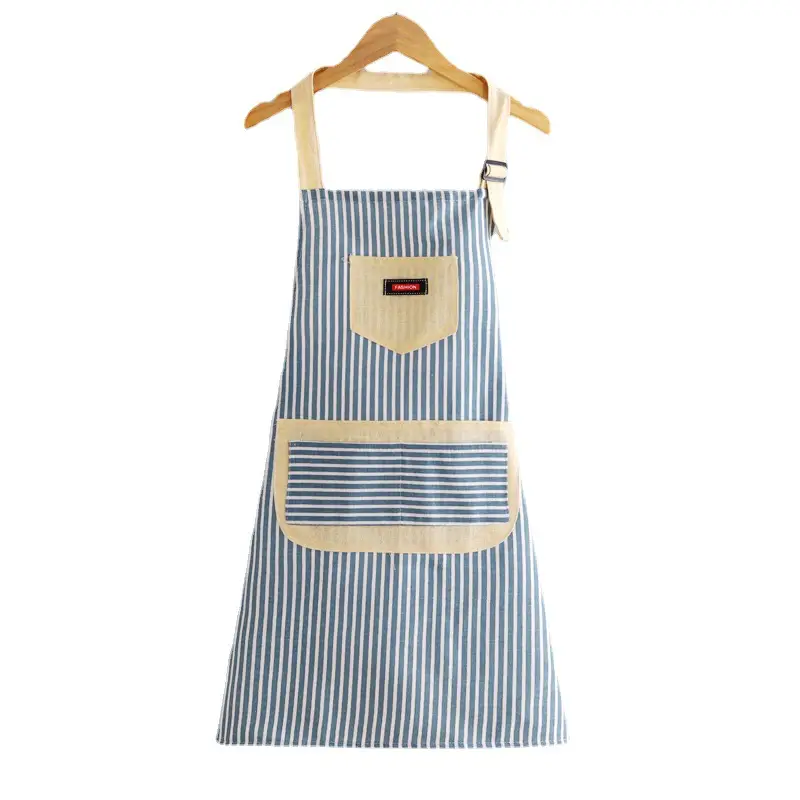 Women's Striped Apron Cotton Linen Summer Cooking Waist Waterproof - Image 8