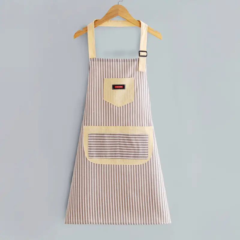 Women's Striped Apron Cotton Linen Summer Cooking Waist Waterproof - Image 5