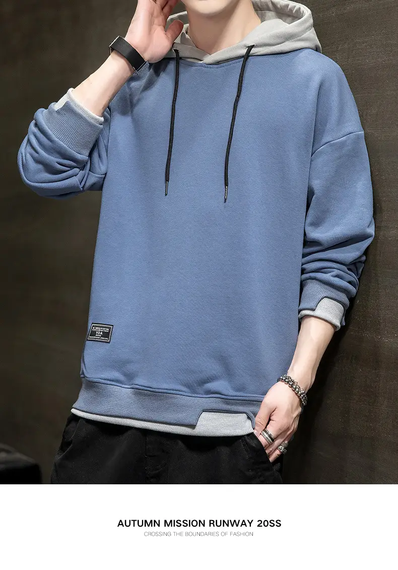 Men's Orange Hooded Sweatshirt New Color Loose Fit Casual Wear — feature 13