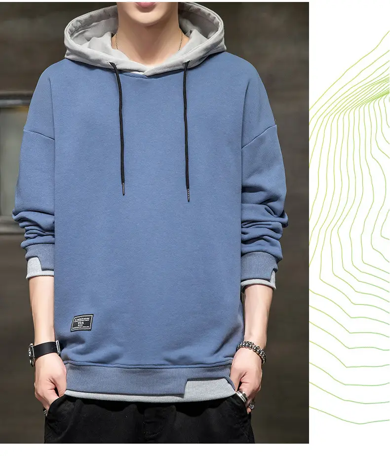 Men's Orange Hooded Sweatshirt New Color Loose Fit Casual Wear — feature 14
