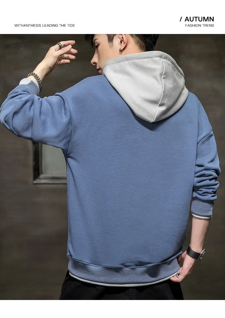 Men's Orange Hooded Sweatshirt New Color Loose Fit Casual Wear — feature 15