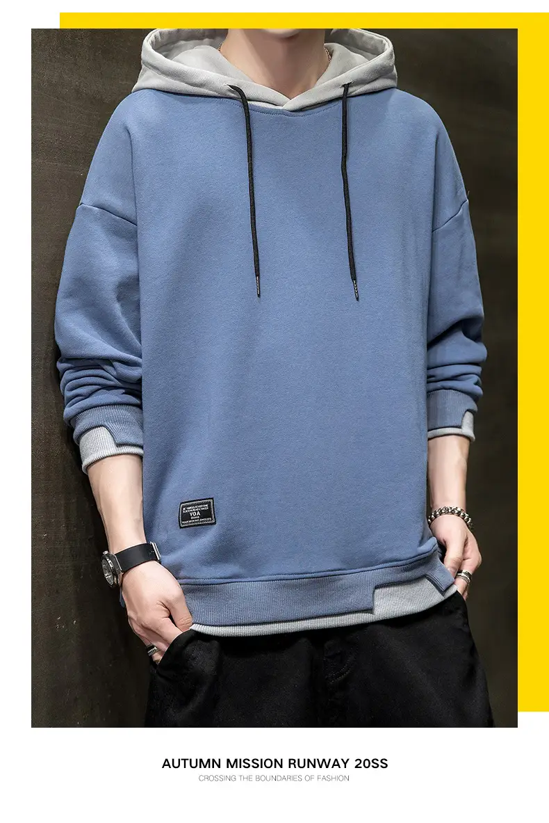 Men's Orange Hooded Sweatshirt New Color Loose Fit Casual Wear — feature 16