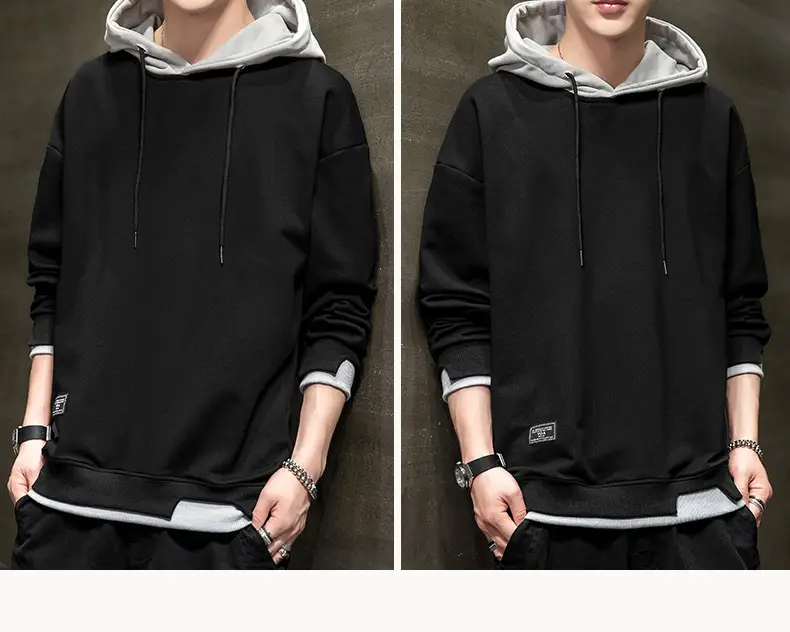 Men's Orange Hooded Sweatshirt New Color Loose Fit Casual Wear — feature 17