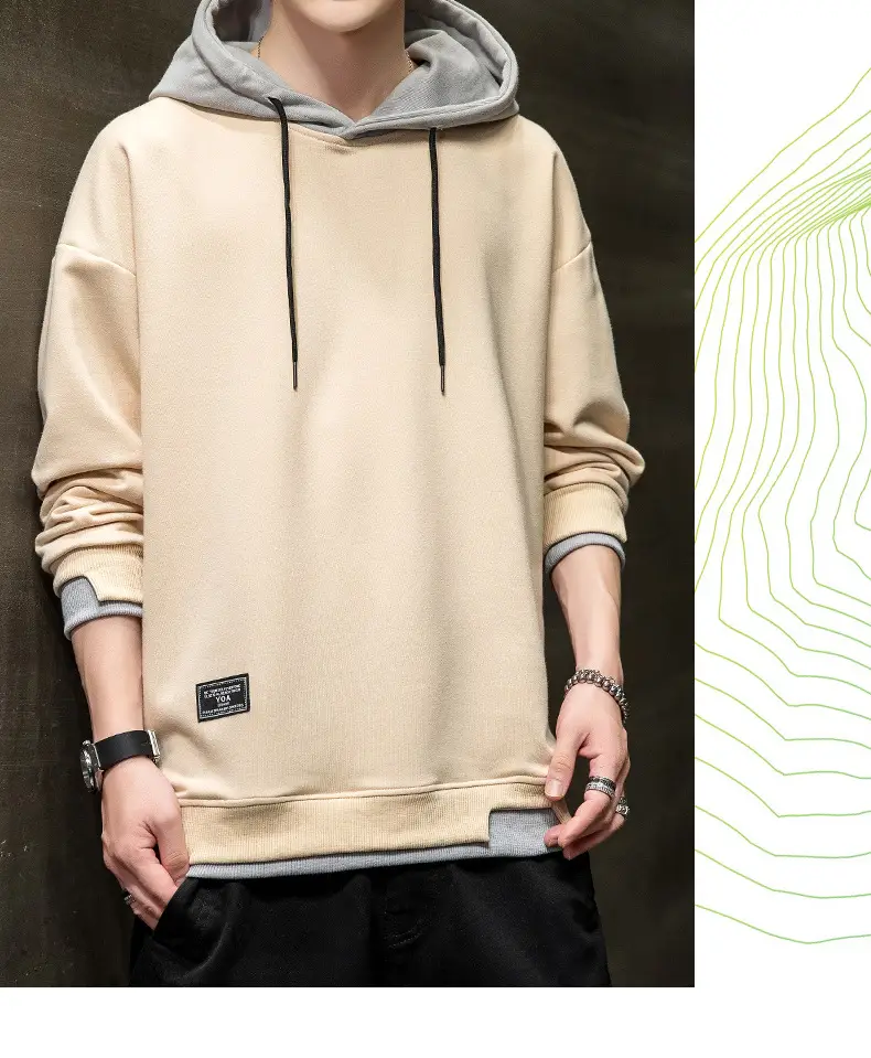 Men's Orange Hooded Sweatshirt New Color Loose Fit Casual Wear — feature 20