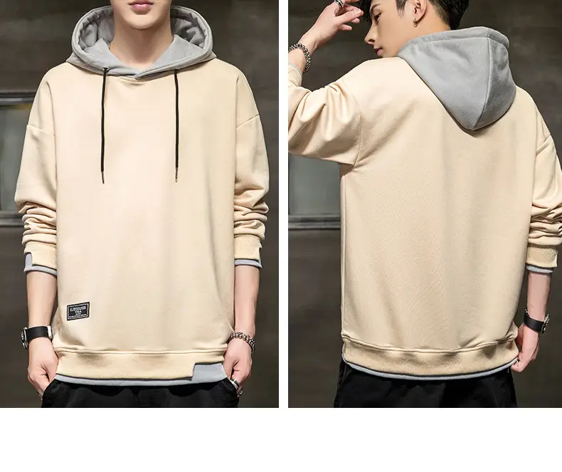 Men's Orange Hooded Sweatshirt New Color Loose Fit Casual Wear — feature 22
