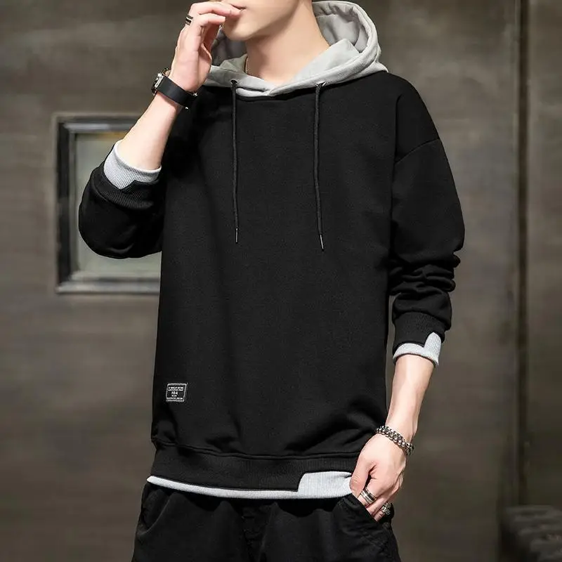 Men's Orange Hooded Sweatshirt New Color Loose Fit Casual Wear - Image 3