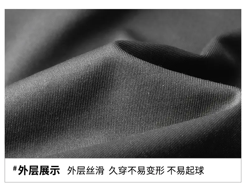 Men Navy Fleece Half-Turtleneck Long Sleeve T-Shirt — feature 15