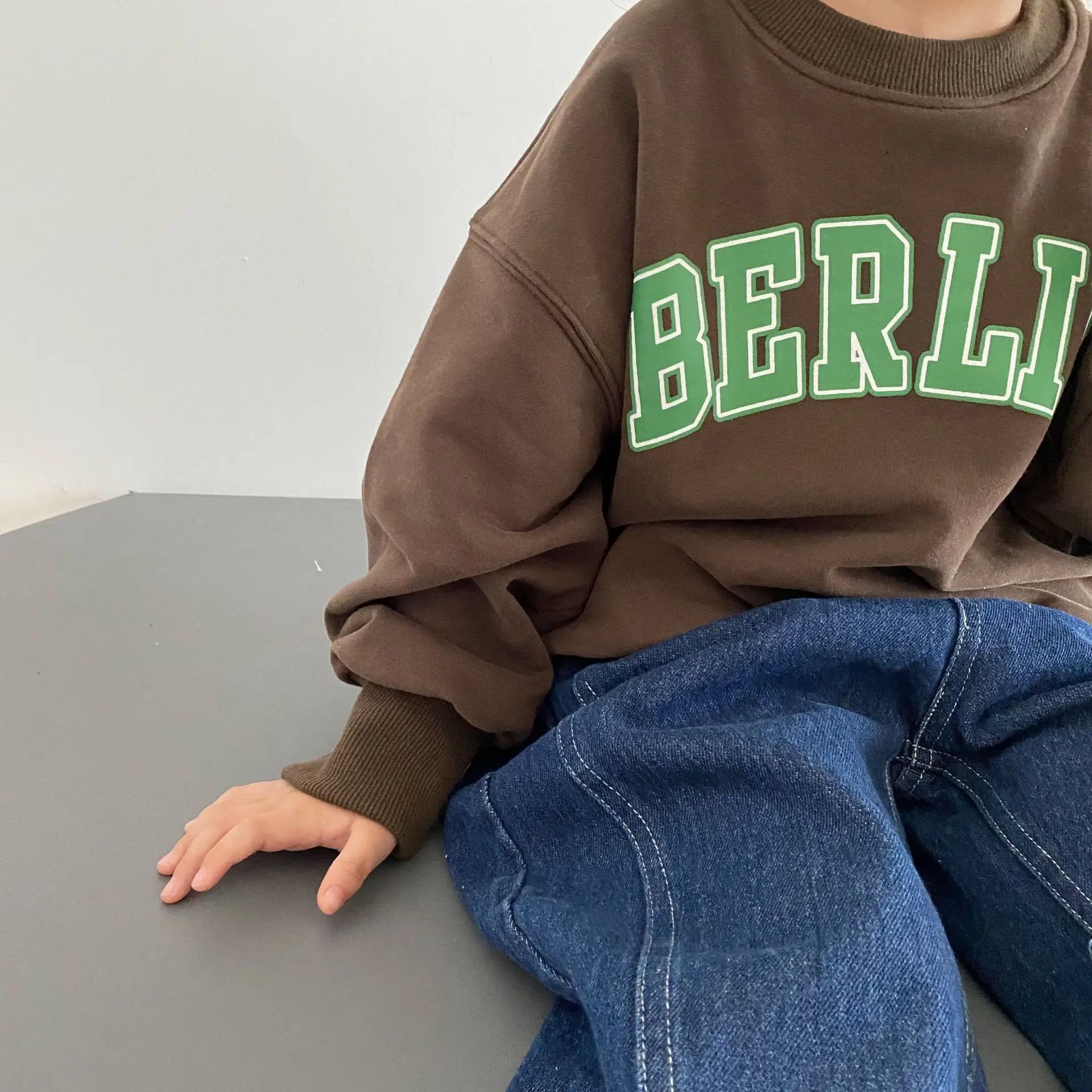Gl-Kids Wide Leg Jeans for Men Women Blue Denim - Image 3