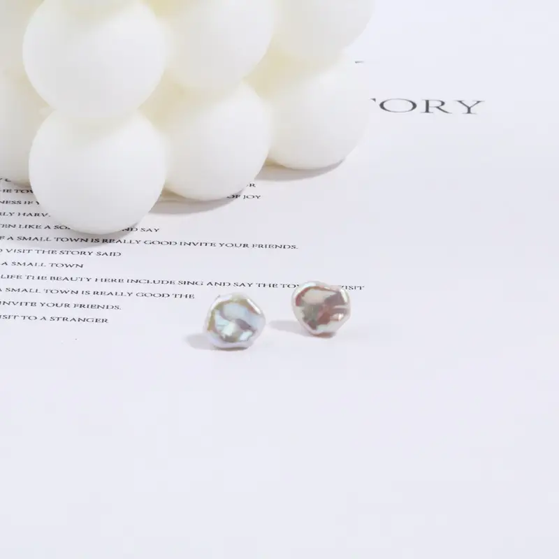 Women's White Cloud Earrings with Sparkling Beads - Image 3