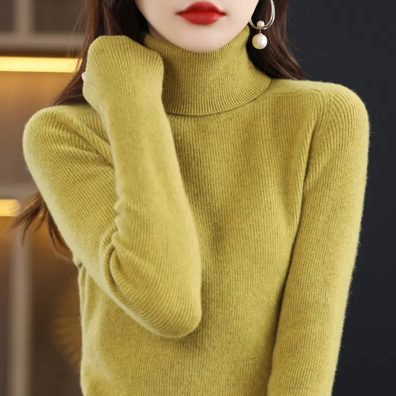 Women's 2023 Blue Turtleneck Pullover Sweater - Image 17