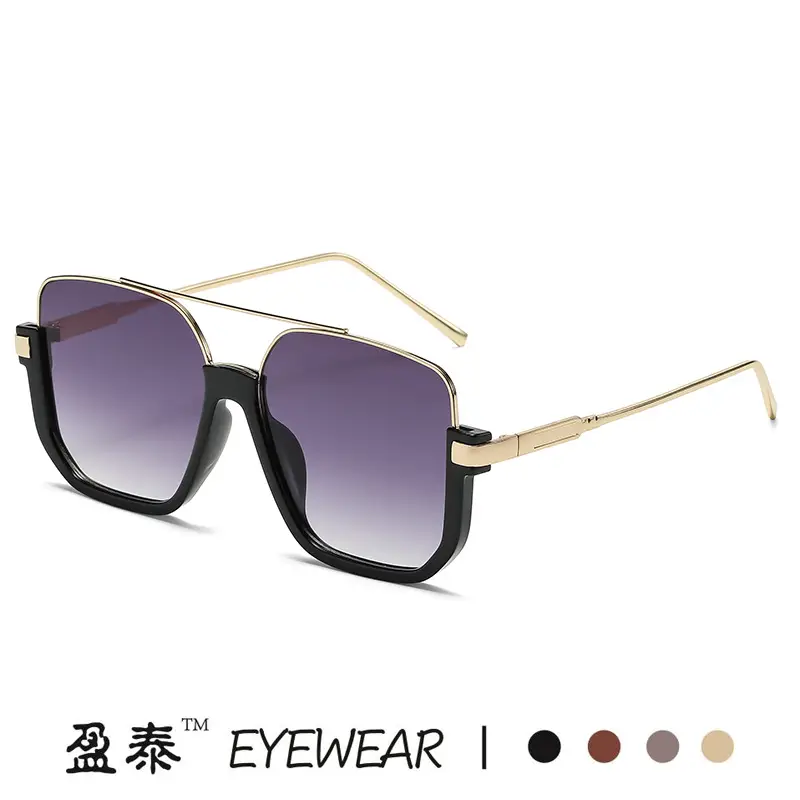 Hawksbill Gold Transparent Square Sunglasses - Image 14