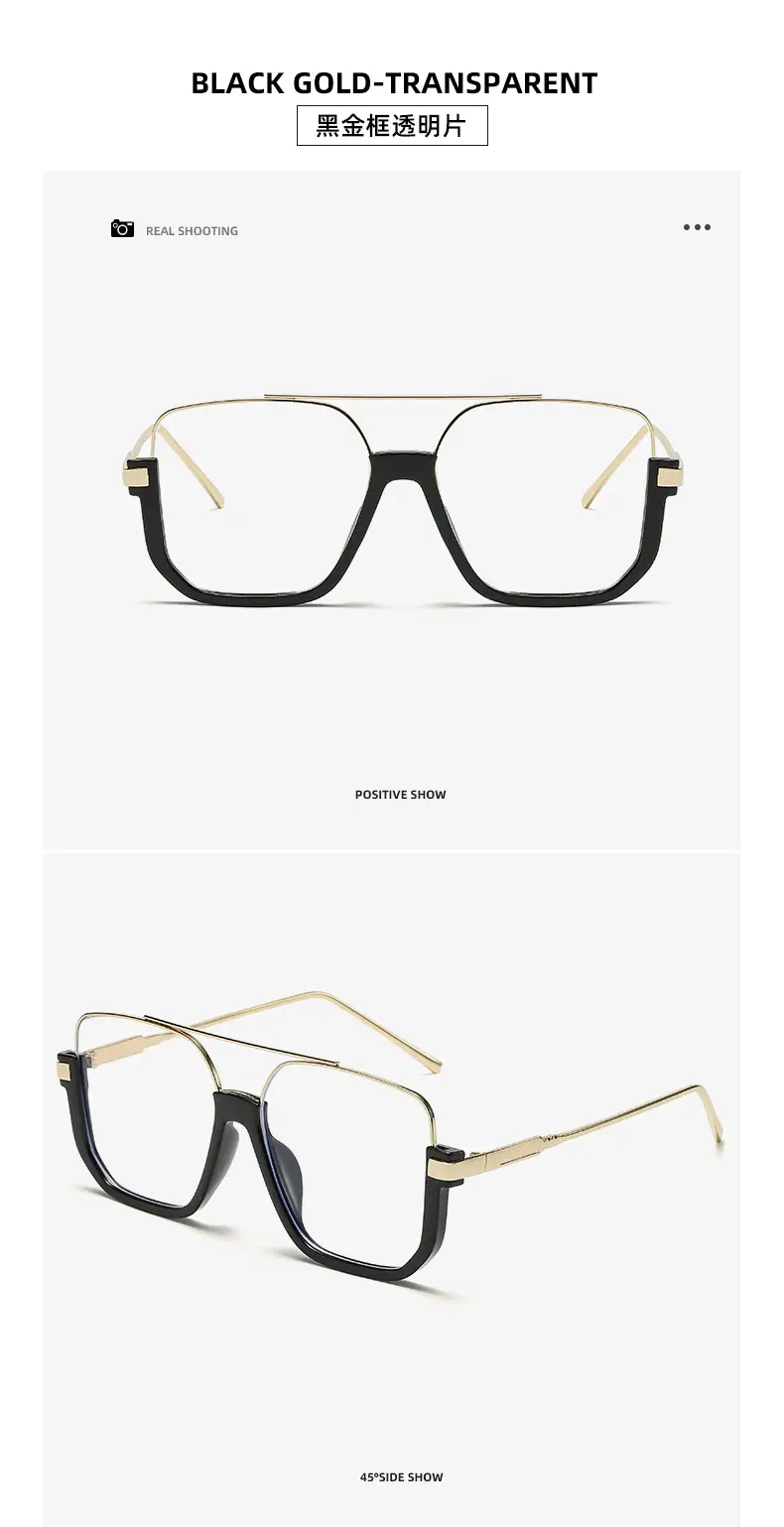Hawksbill Gold Transparent Square Sunglasses — feature 22