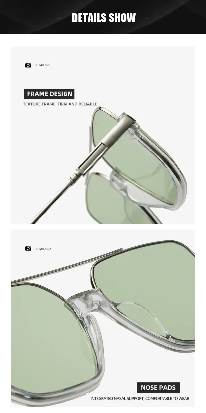 Hawksbill Gold Transparent Square Sunglasses — feature 27