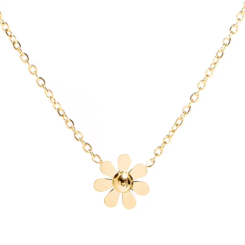 Gold Daisy Clavicle Necklace for Women - Image 7