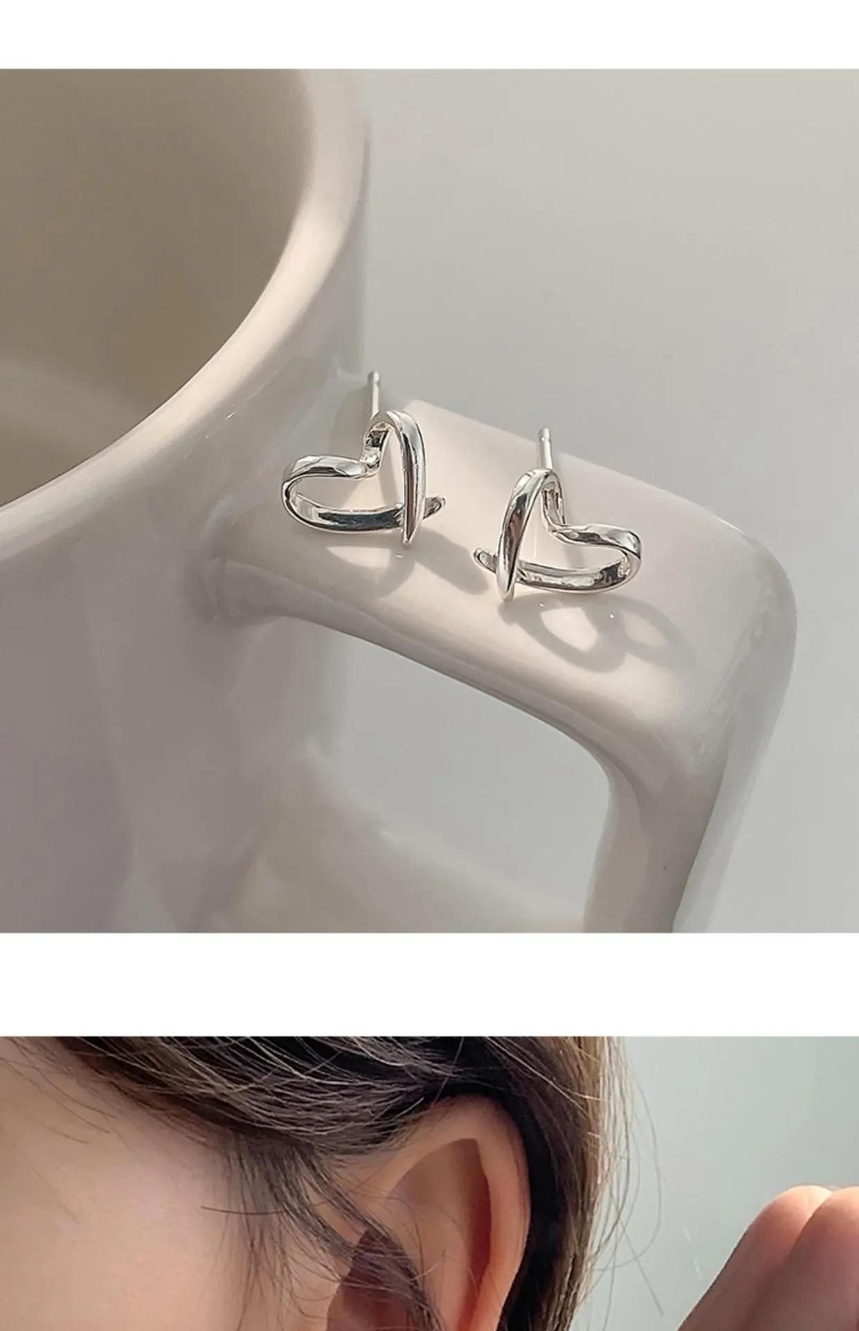 925 Silver Hollow Heart Earrings for Women — feature 11