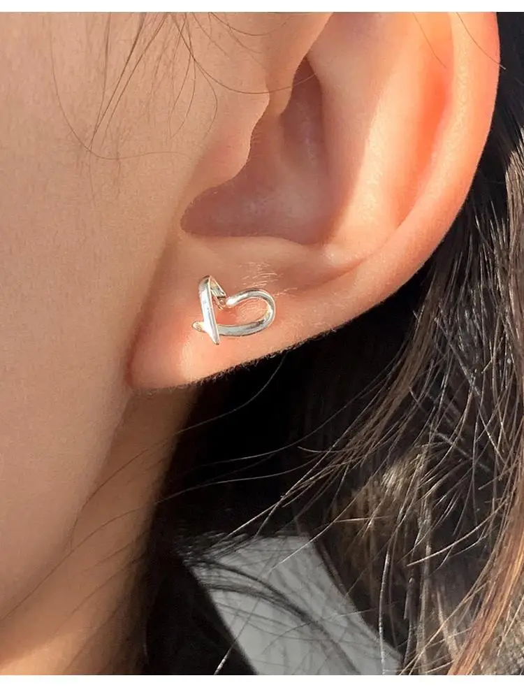 925 Silver Hollow Heart Earrings for Women — feature 4