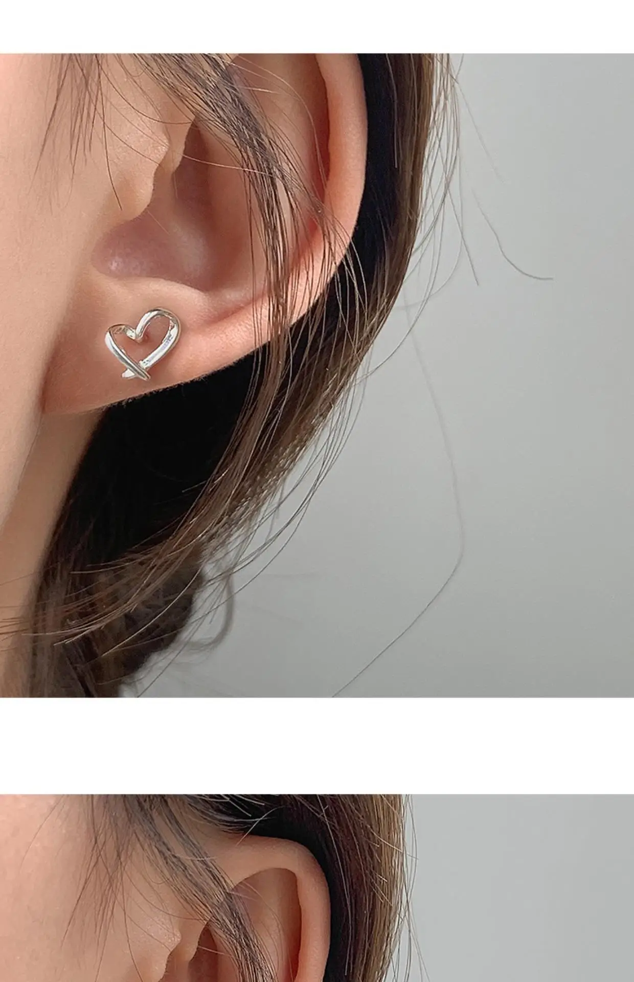 925 Silver Hollow Heart Earrings for Women — feature 9
