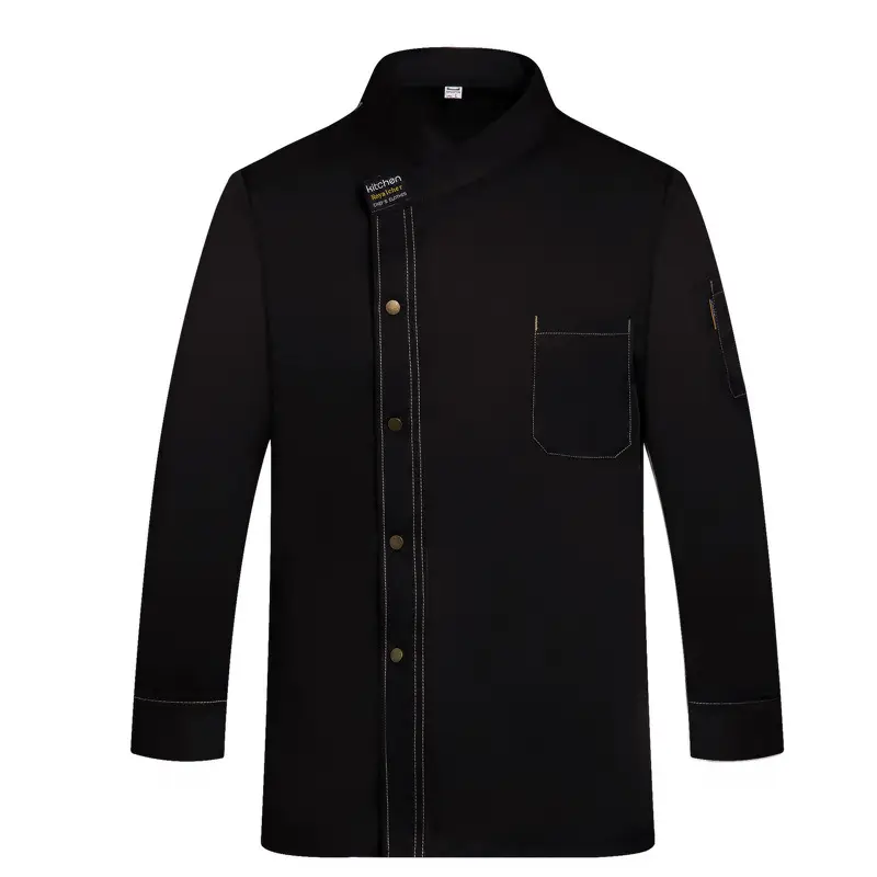 White Long-Sleeved Chef Suit for Men Women Winter Kitchen Wear - Image 4