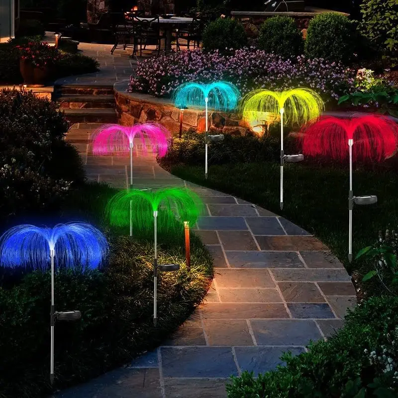 Solar Jellyfish Lamp Outdoor Double Layer Star Moon Decor - Image 2