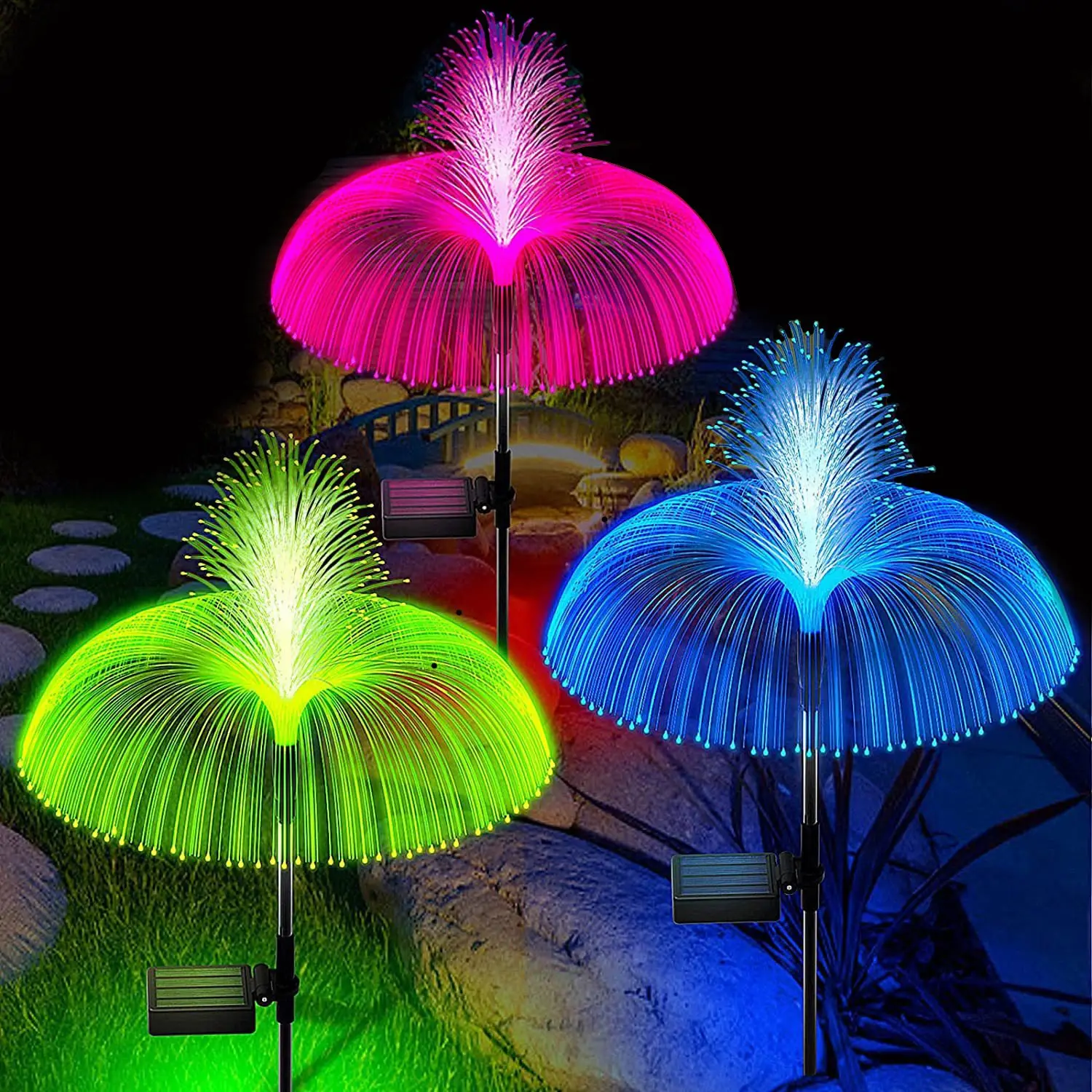 Solar Jellyfish Lamp Outdoor Double Layer Star Moon Decor - Image 23