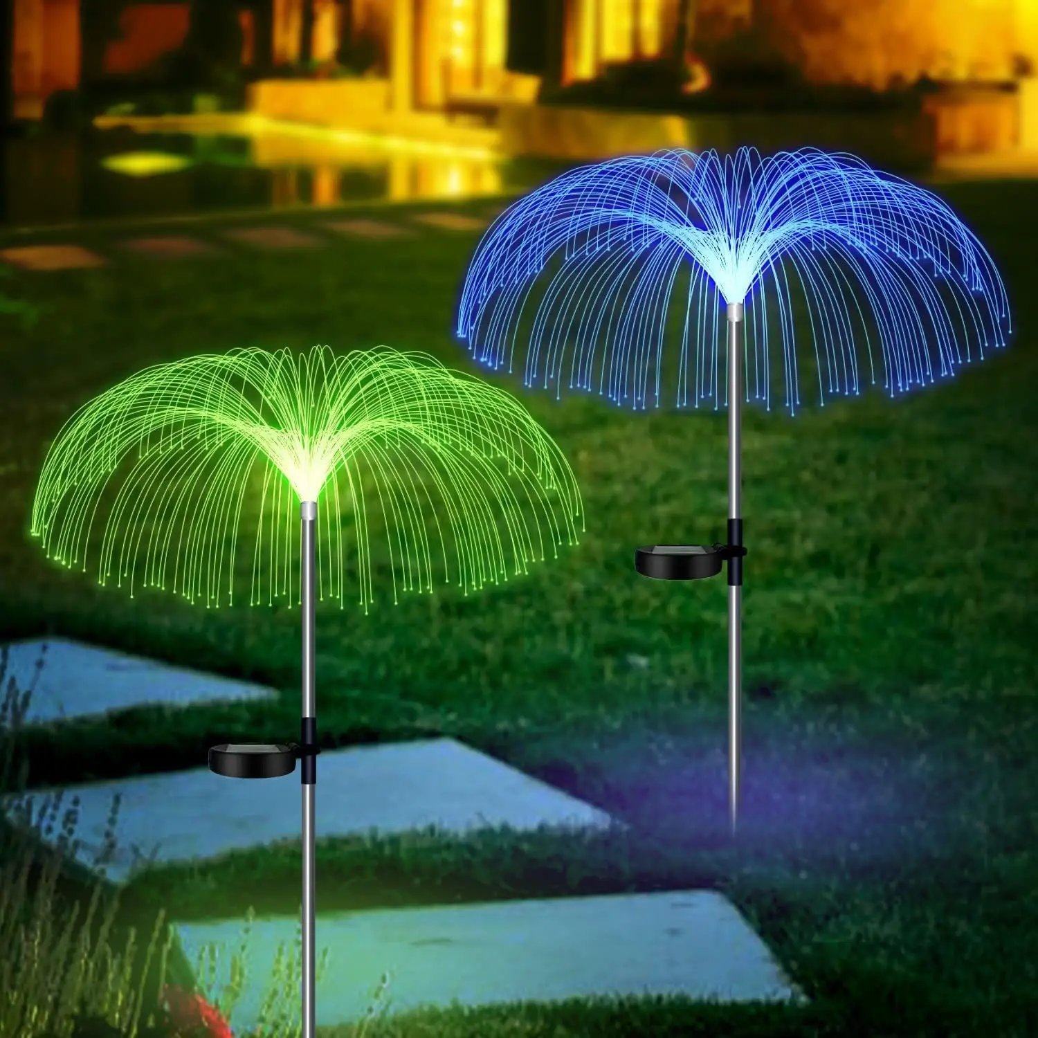 Solar Jellyfish Lamp Outdoor Double Layer Star Moon Decor - Image 24