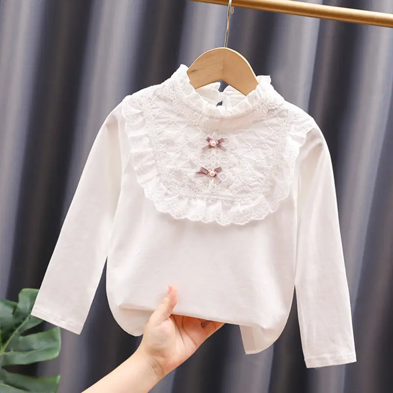 Girls White Lace Long Sleeve Top 2024 - Image 2