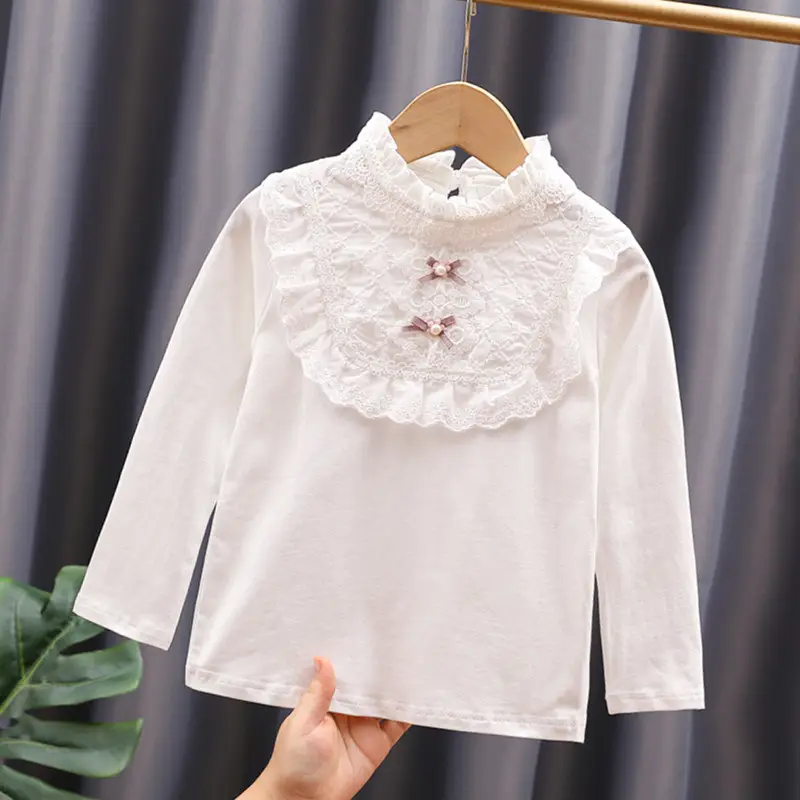 Girls White Lace Long Sleeve Top 2024 - Image 3