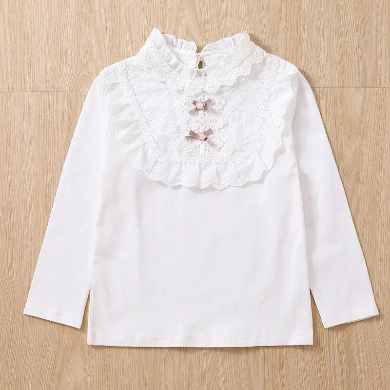 Girls White Lace Long Sleeve Top 2024 - Image 4