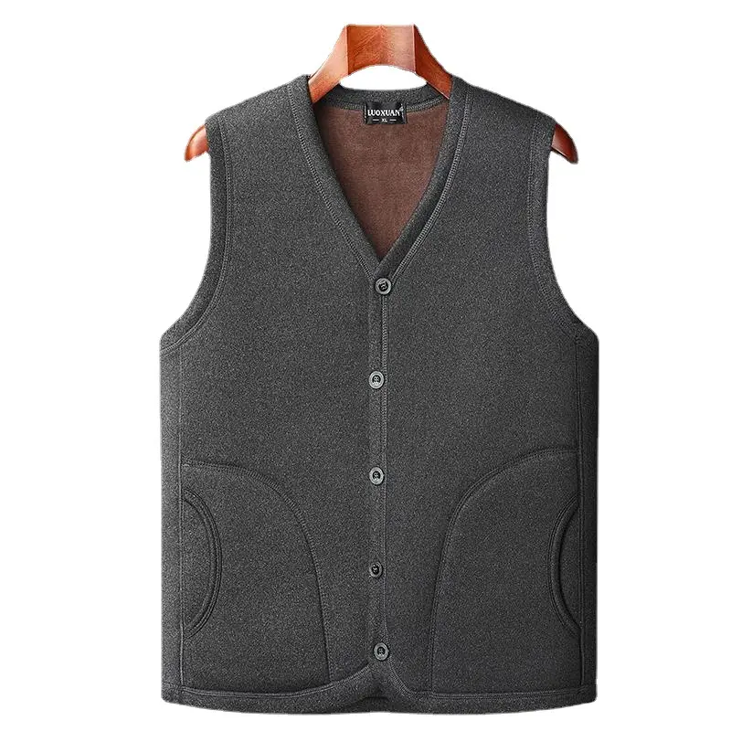 Grey Fleece Vest for Men Winter Coat Medium to Large - Image 8