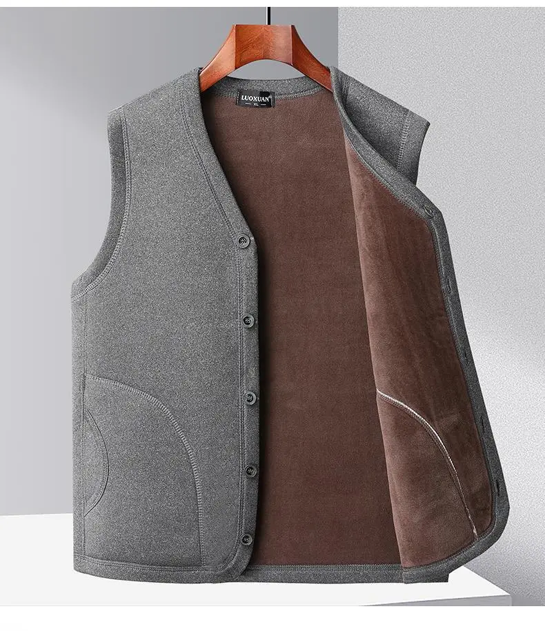 Grey Fleece Vest for Men Winter Coat Medium to Large — feature 10