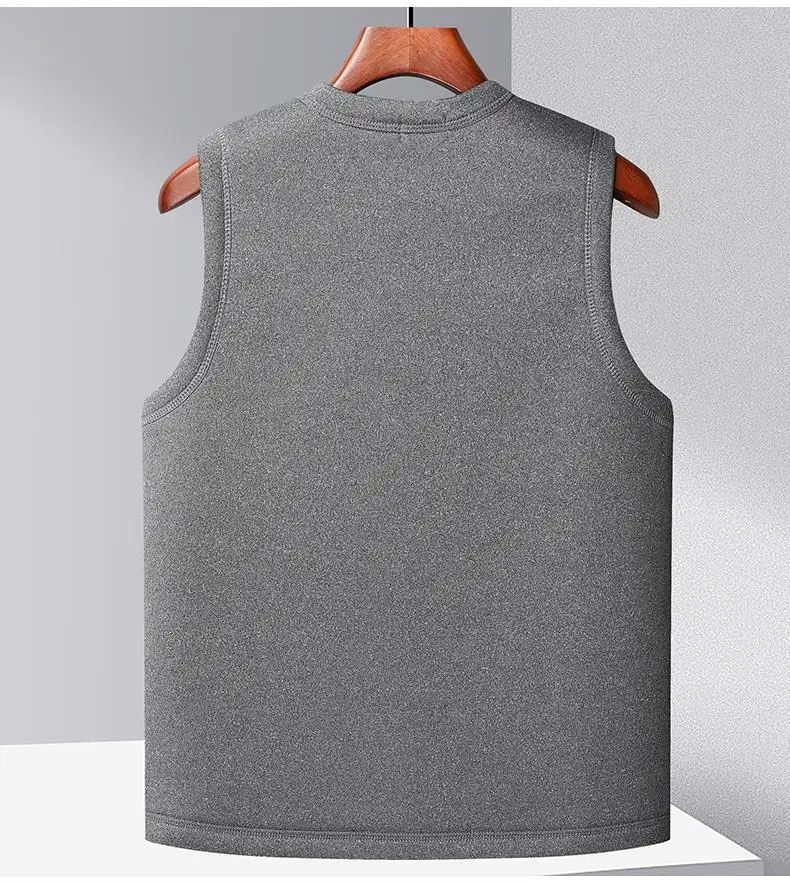Grey Fleece Vest for Men Winter Coat Medium to Large — feature 12