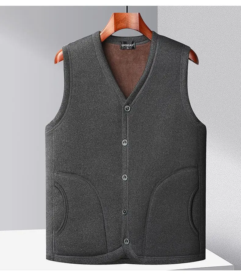 Grey Fleece Vest for Men Winter Coat Medium to Large — feature 13